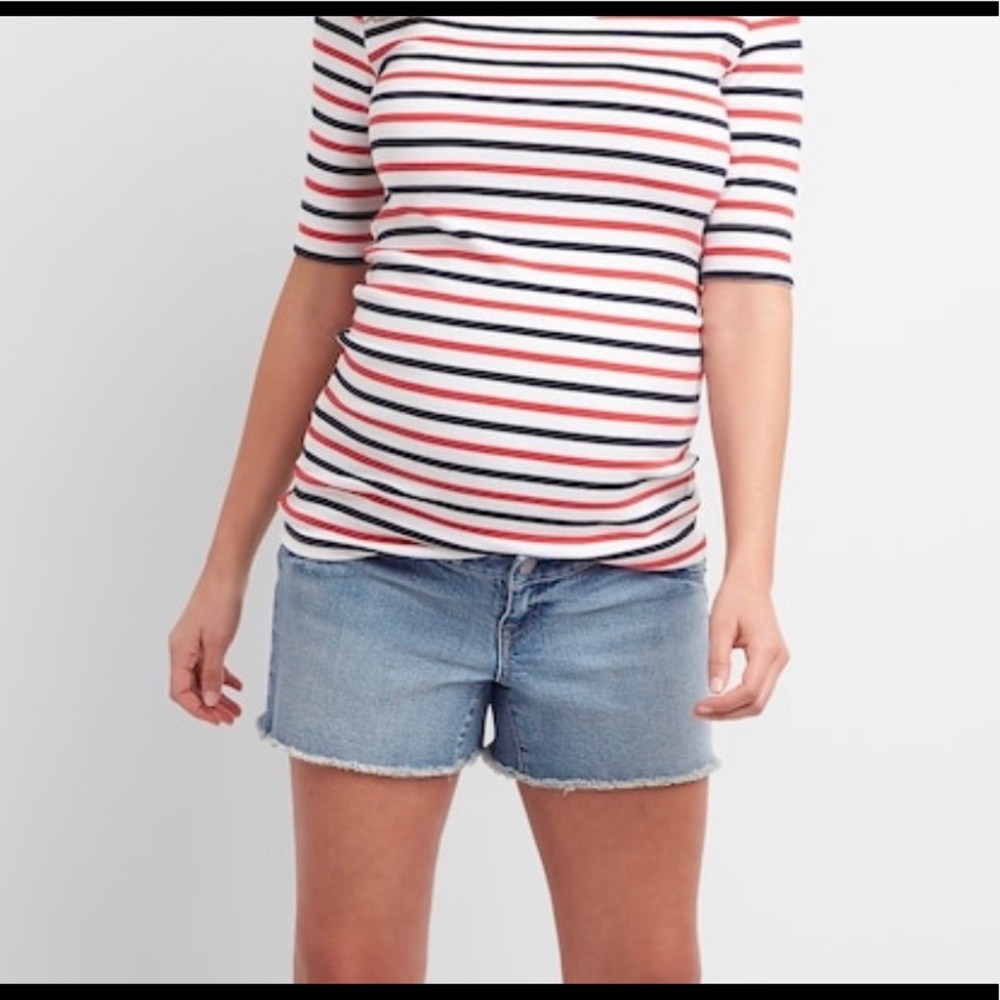 Maternity Inset Panel Denim Shorts